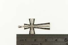 10K White Gold 0.60 Ctw Black & White Diamond Cross Pendant