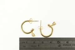 14K Yellow Gold Trillion Natural Opal Dangle Statement Hoop Earrings