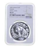 MS69 1997 China 10 Silver Yuan - Panda - Small Date - Graded NGC