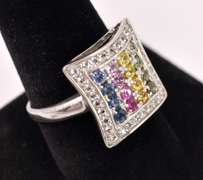 Multi-gem Sterling Silver Ring