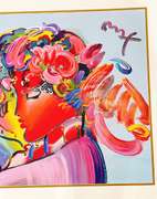 Peter Max, Original Painting, Mixed Media on Paper- Zero In Love
