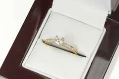 14K Yellow Gold 1940's 0.46 Ctw VVS Diamond Classic Engagement Ring