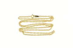 14K Yellow Gold 1.8mm Rolling Rope Chain Woven Classic Link Necklace