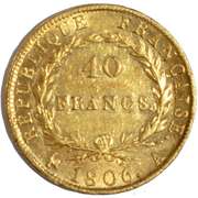 1806 A Scarcer Napoleon Gold 40 Francs