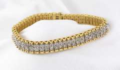 Sparkling 14k Wide Diamond Bracelet