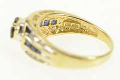 14K Yellow Gold 1.25 Ctw Oval Sapphire Diamond Engagement Ring