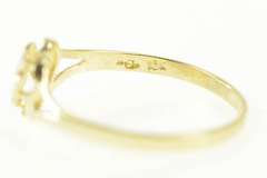 10K Yellow Gold Heart Ridged Pleated Love Symbol Ring