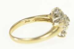 10K Yellow Gold 0.20 Ctw Diamond Star Cluster Statement Ring