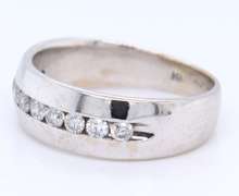 Gent's White Gold Channel Set Diamond Band