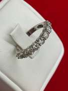CERTIFIED LADIES 14K WHITE GOLD AND DIAMOND BAND