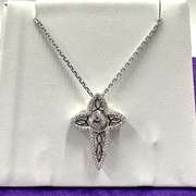 Sterling silver Cross dancing stone pendant in Silver
