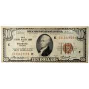 $10 1929 National Currency Federal Reserve Bank Richmond Va  Note