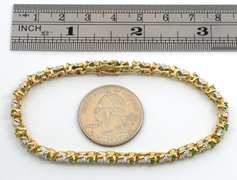 Emerald & Diamond 14k S Link Bracelet