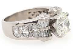 JB Star 3.86ctw Round Baguette and Marquise Diamond Engagement Ring in Platinum