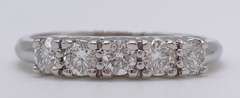 14kt Solid White Gold & Diamond Band Ring