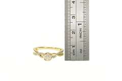 10K Yellow Gold Round Diamond Cluster Promise Engagement Ring