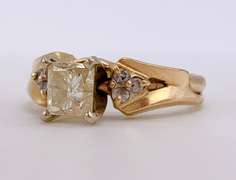14kt Solid Yellow Gold & Diamond Ring