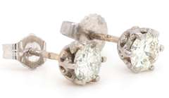 0.80ctw Round Diamond Solitaire Stud Earrings in 14K