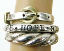 3 Sterling Silver Bands/Rings, Size 6