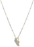 0.90ctw Diamond Two Tone Cross Pendant Necklace in 14K