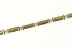 14K Yellow Gold 0.84 Ctw Diamond Classic Bar Link Tennis Bracelet