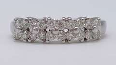 14kt Solid White Gold & Diamond Band Ring