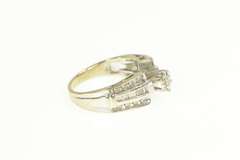 14K White Gold 0.32 Ctw Diamond Retro Classic Promise Ring