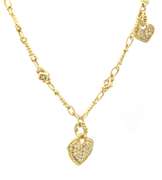 Judith Ripka Pave Diamond Heart Charm Pendant Necklace in 18K