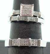 14K WHITE GOLD AND DIAMOND TRIO SET