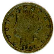 1889 Liberty 'V' Nickel