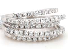New 1.22ctw Diamond Five Row Ring in 14K White Gold