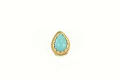 14K Yellow Gold Pear Turquoise Vintage Slide Bracelet Charm/Pendant