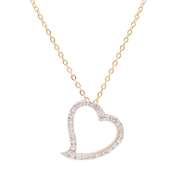 Plated 18KT Yellow Gold 0.22cts Diamond Heart Shape Necklace