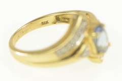 14K Yellow Gold Tanzanite Diamond Accent Bypass Freeform Ring