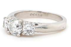 1.50ctw Round Diamond Three Stone Engagement Ring in Platinum