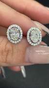 UNIQUE 2.00 CARATS T.W. OVAL PAVE SET DIAMOND STUDS