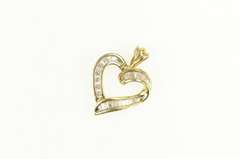 14K Yellow Gold Diamond Inset Classic Cross Christian Pendant