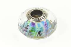 Sterling Silver Pandora Tropic Sea Glass Murano Designer Charm/Pendant