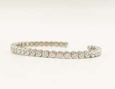 18KT WHITE GOLD DIAMOND CUFF BANGLE BRACELET BY KWIAT
