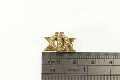 10K Yellow Gold Victorian Phi Sigma Kappa Seed Pearl Lapel Pin/Brooch