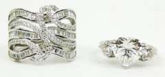 2 Dazzling Sterling Silver Rings