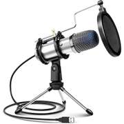 USB Condenser Computer Microphone with Tripod Stand