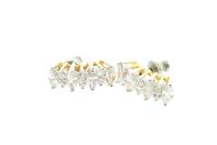 Sparkly 14kt Solid Yellow & White Gold CZ Earrings
