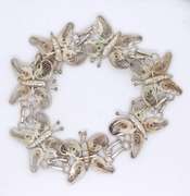 Vintage 925 Sterling Silver Filigree Butterfly Link Bracelet