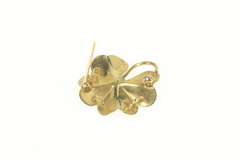 14K Yellow Gold Diamond Clover Shamrock Good Luck Pin/Brooch