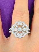 Big Flower Sterling silver with center Dancing stone ring