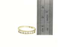 10K Yellow Gold Classic Channel Wedding Band Cubic Zirconia Ring