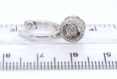 Fantastic White Gold Illusion Set Round Diamond Dangle Earrings