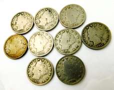 9 U.S. V Nickels, All 1911