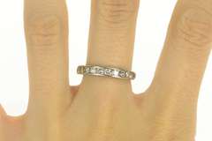Platinum 1.00 Ctw Diamond Channel Wedding Band Ring